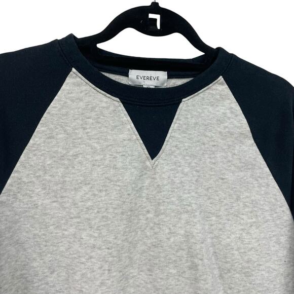 Evereve Luka Stripe Trim Crewneck Sweatshirt Gray Multi Womens XS - Picture 5 of 8